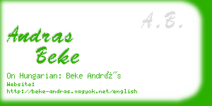 andras beke business card